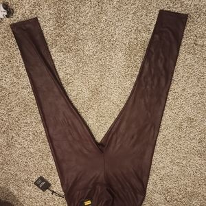 New with tags Leggings dark purple wine color full length